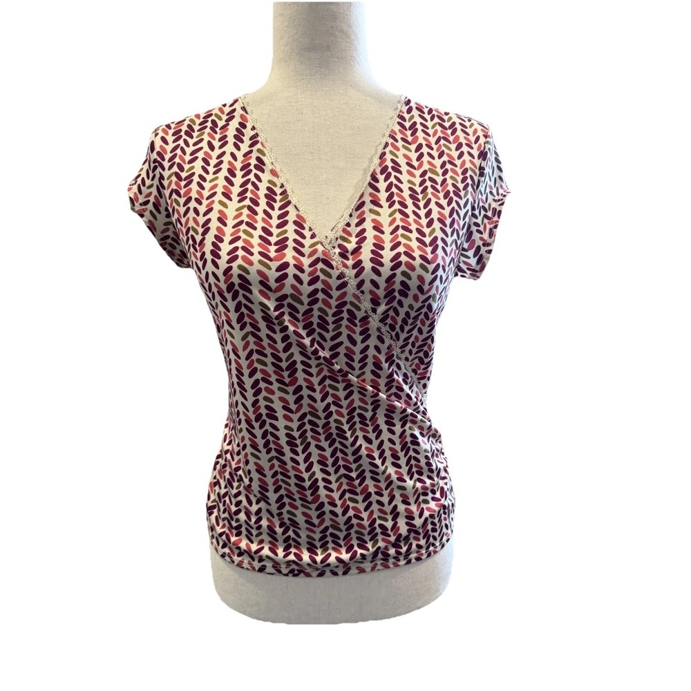 Y2K Top V Neck Surplice Stretch Indie Hot‎ Mom Office Sleeze Small Limited